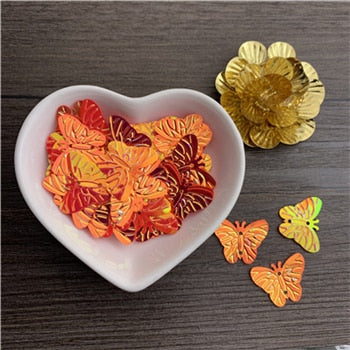 150pcs(15g)Butterfly sequins 20mm butterfly shape beads handmade children's hair accessories DIY clothing accessories